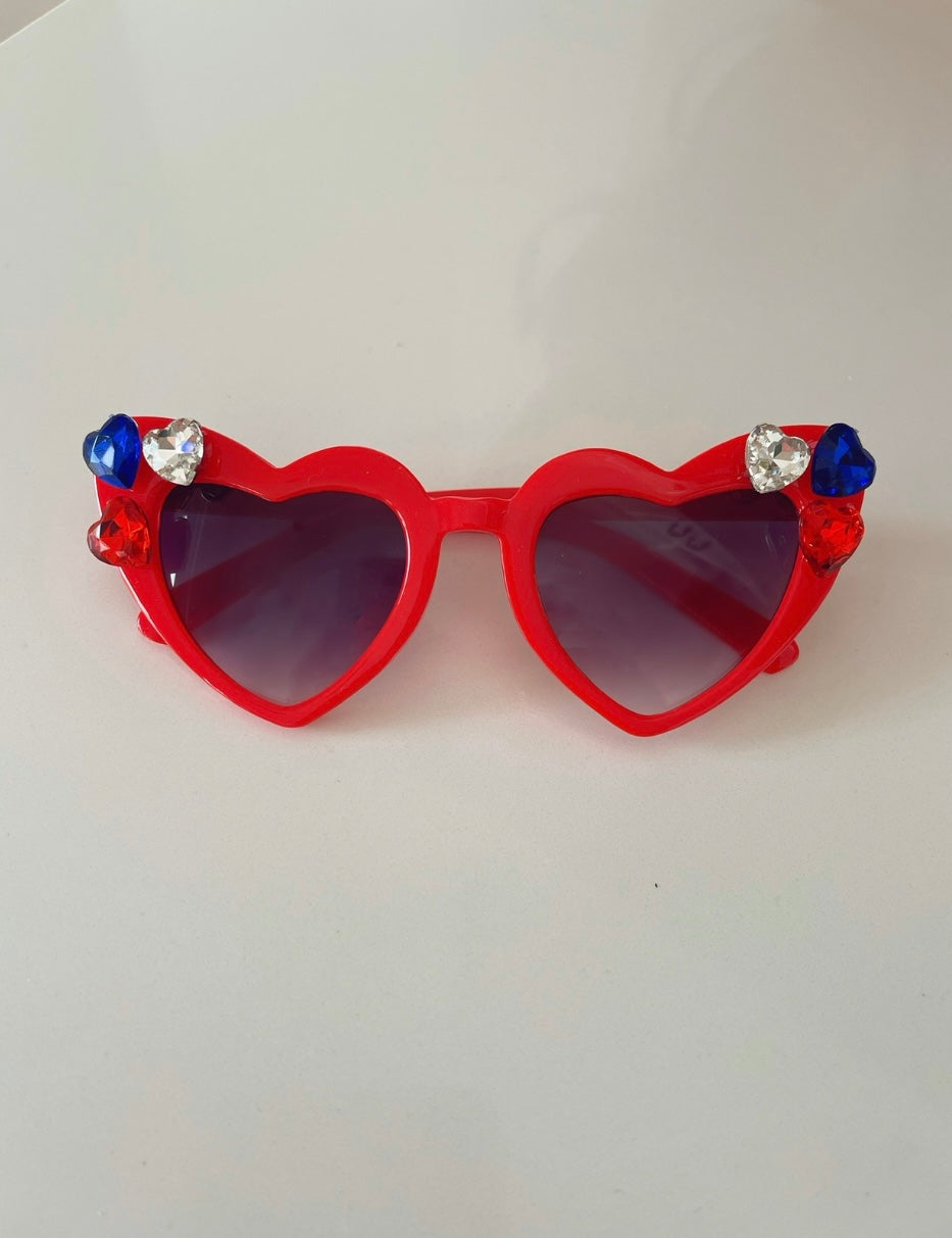 Red White and Blue Anna Heart Sunnies
