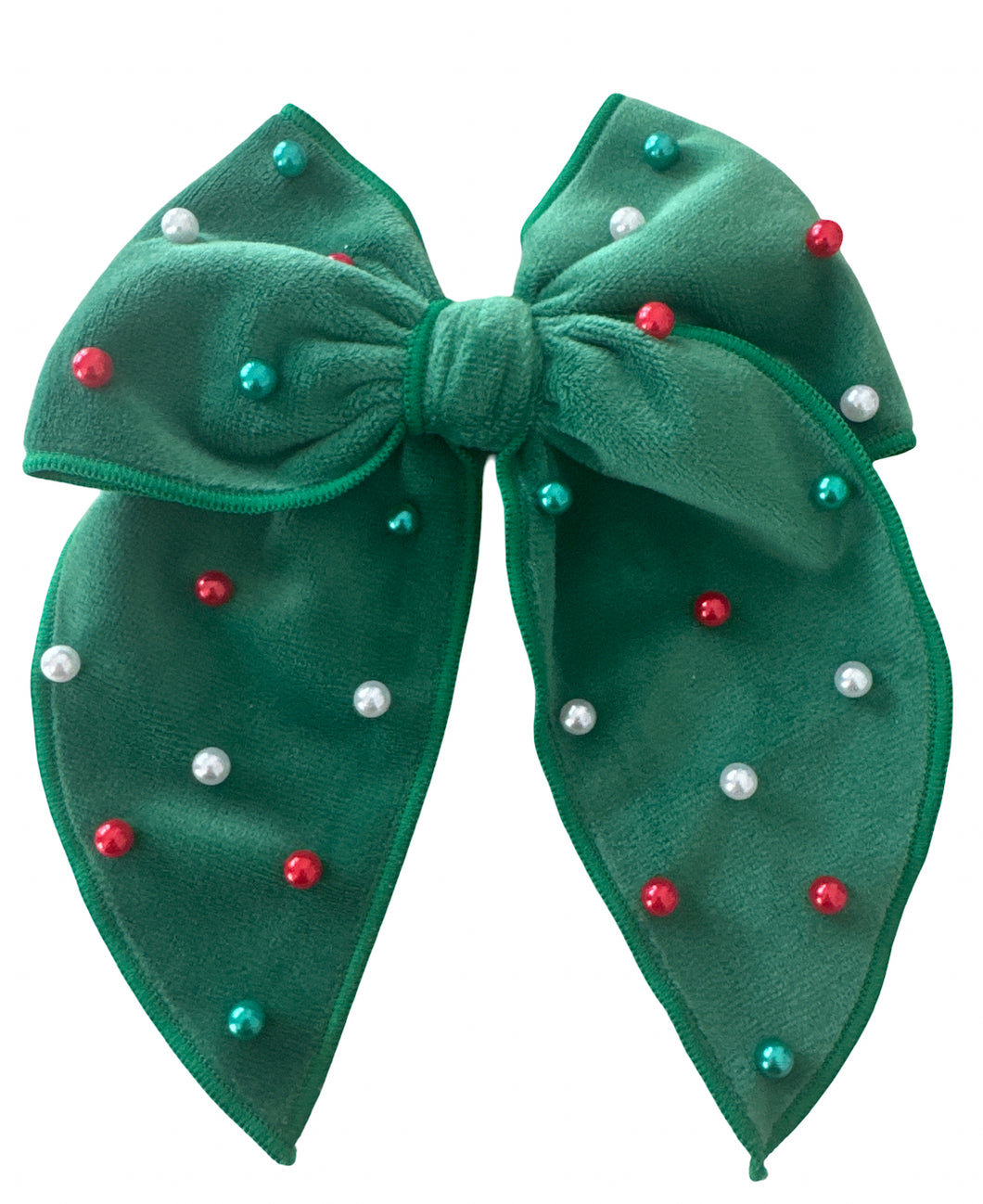 Green Holiday Pearls Camila Bow